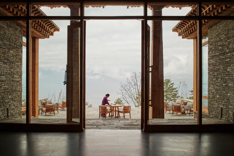 HDHotelBhutanSix Senses ParoParo Main Building Terrace