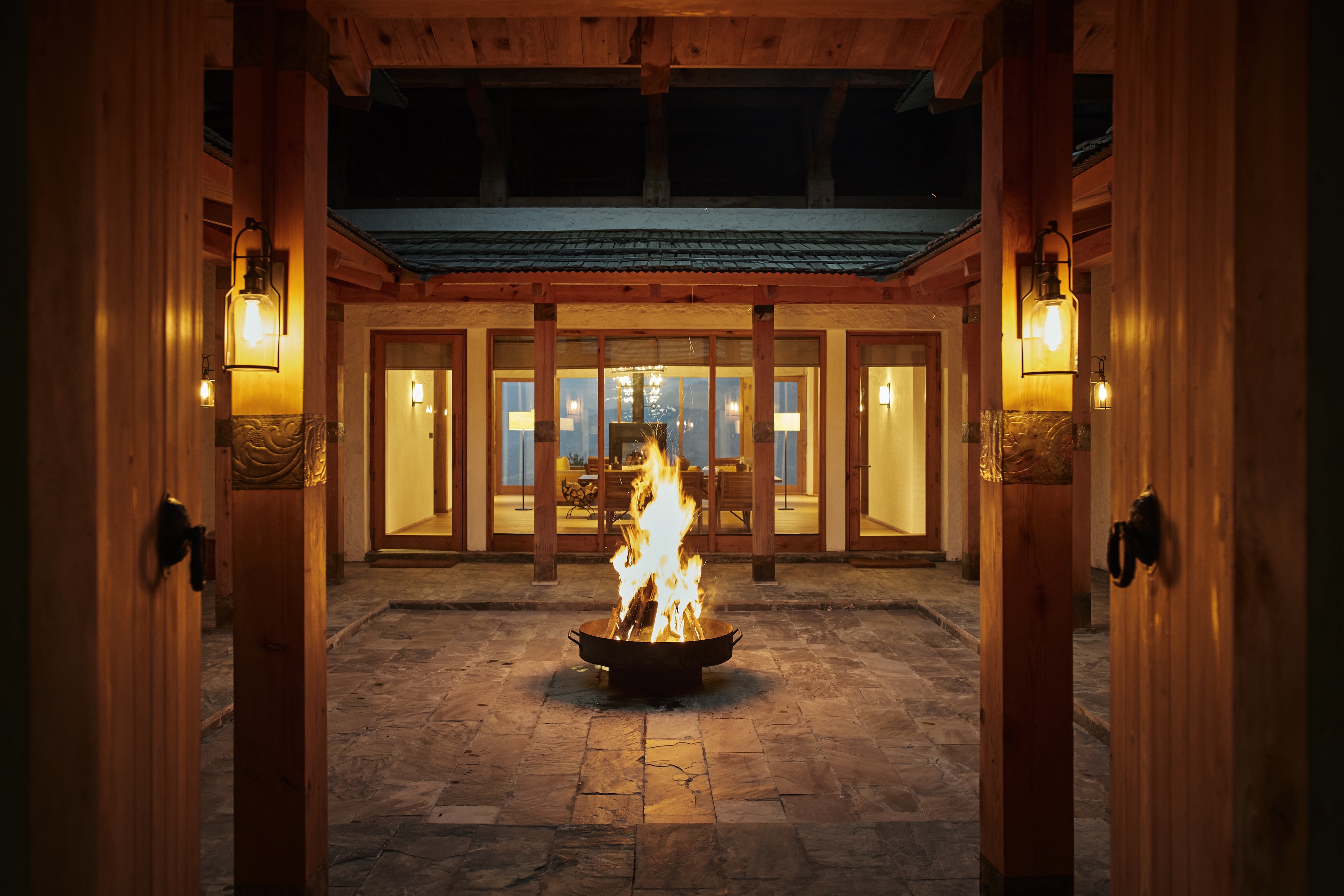 HDHotelBhutanSix Senses ThimphuThree Bedroom Villa Courtyard Thimphu