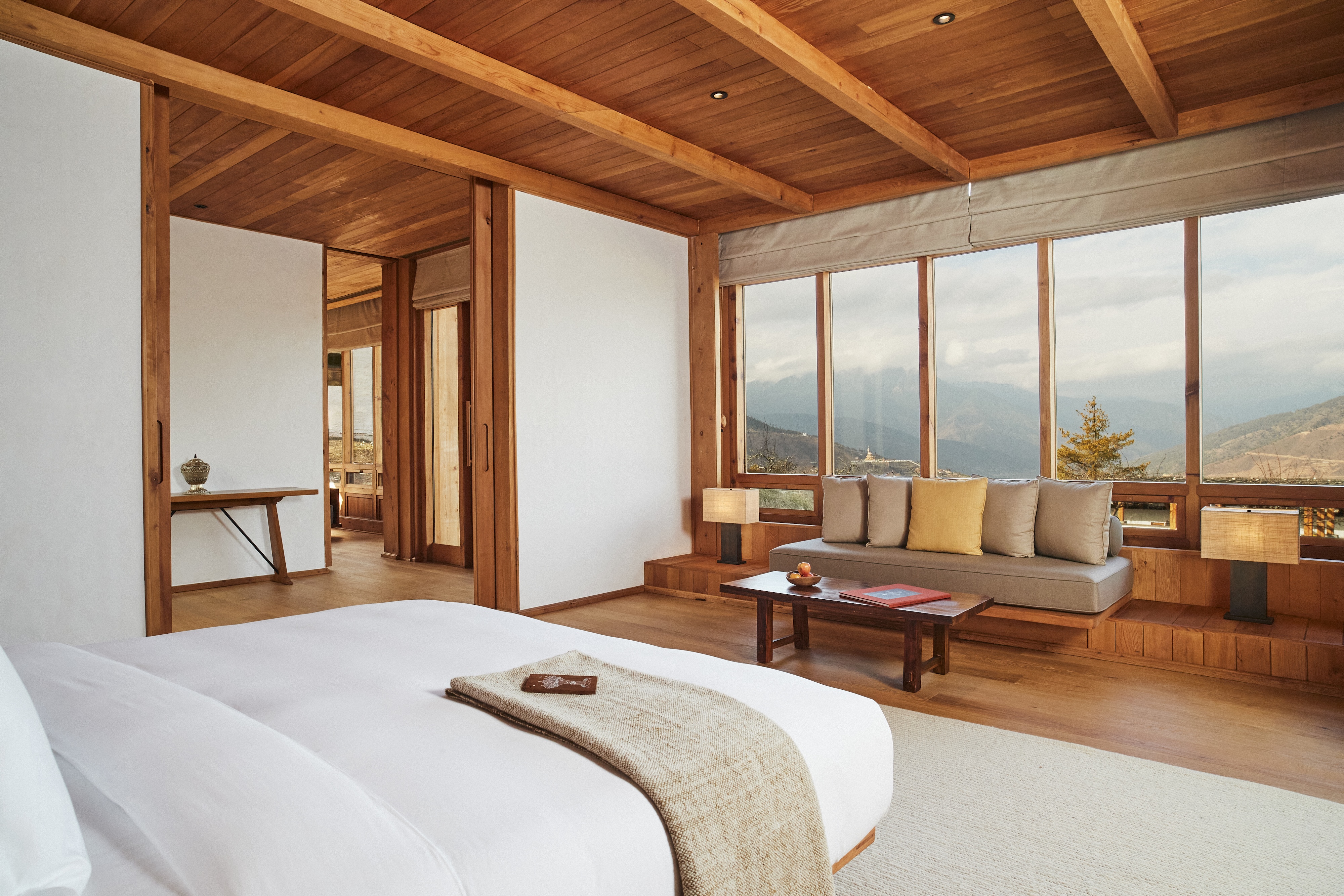 HDHotelBhutanSix Senses ThimphuTwo Bedroom Villa Bedroom Thimphu