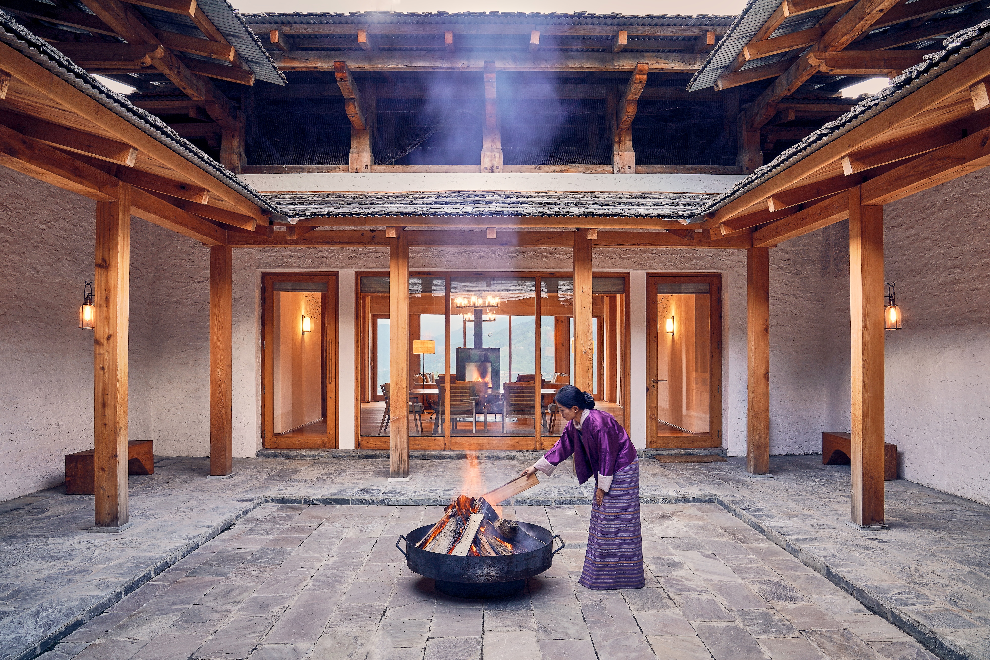 HDHotelBhutanSix Senses ThimphuTwo Bedroom Villa courtyard