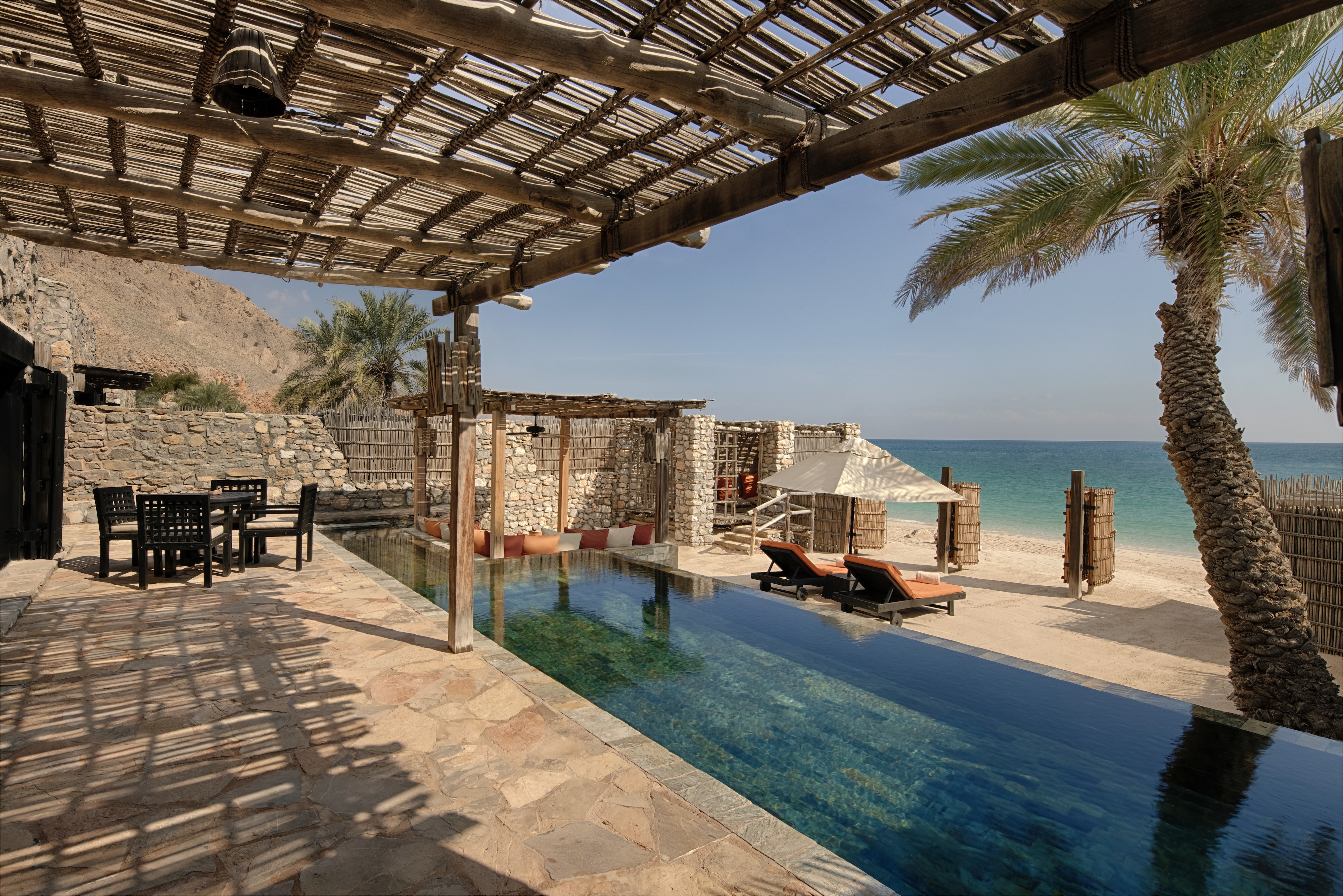 HDHotelOmanSix Senses Zighy Bay3 Pool Villa Suite Beachfront pool area
