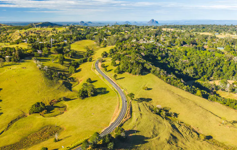 Blackall Tourist Drive bei Montville, Sunshine Coast Hinterl