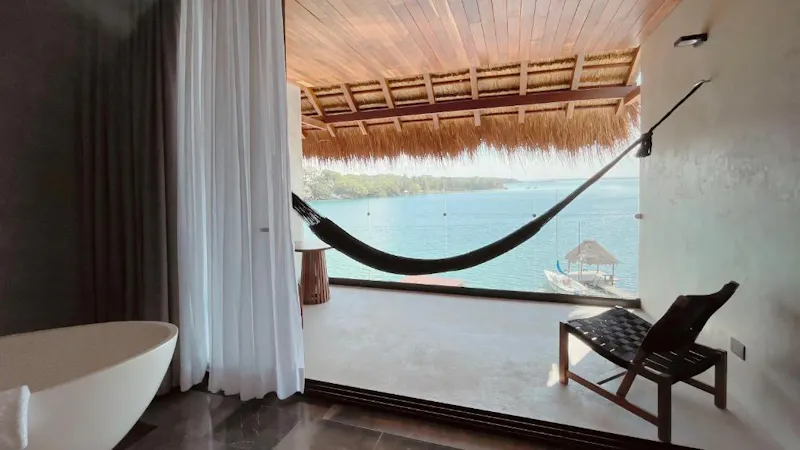 HotelMexicoQuintana RooBacalarAmainahTerrasse Haengematte