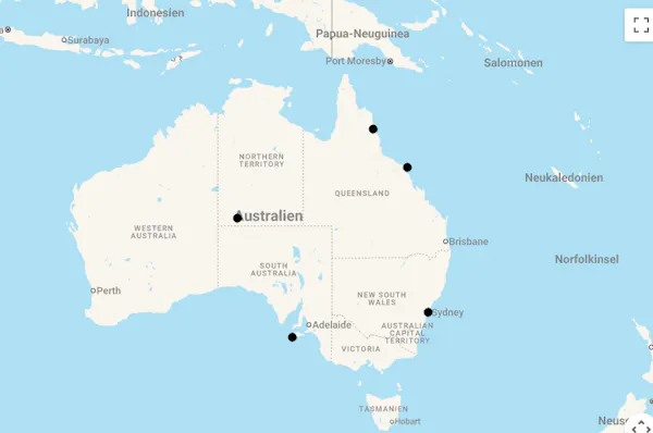 Karte Von Outback bis Ozean: Das Beste Australiens