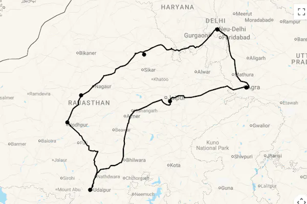 Karte Königliches Rajasthan endecken