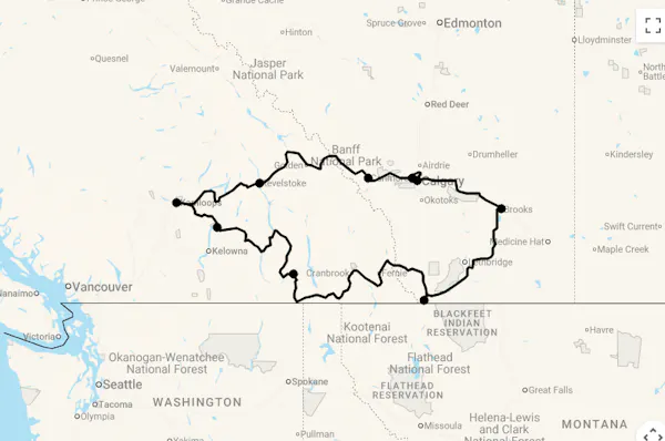 Karte 14 Tage Westkanada für Kenner