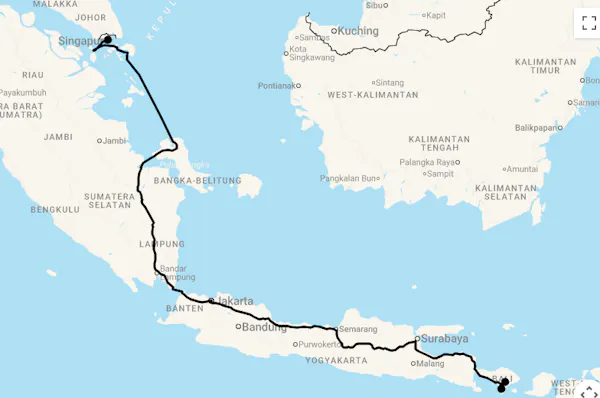 Karte Die Metropole Singapur und Luxus auf Bali