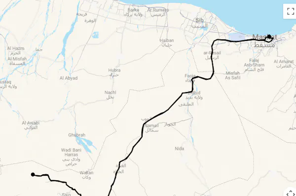 Karte Magie des Oman - Zwischen Wüste, Bergen und Meer