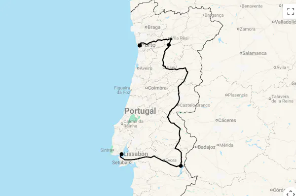 Karte Douro Dreams & Alentejo Charme - Eine Reise für Genießer